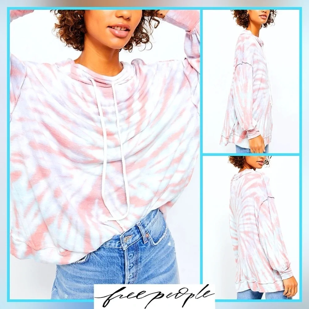 Free People Tie Dye Sweater Drawstring Top